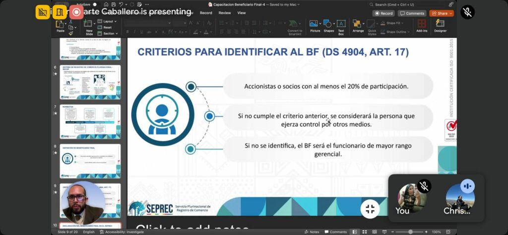 SEPREC Y AEMP CAPACITAN A SOCIEDADES ANÓNIMAS SOBRE EL BENEFICIARIO FINAL